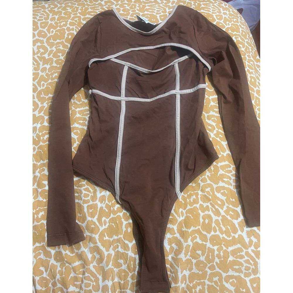 Princess Polly Brown Long Sleeve Bodysuit